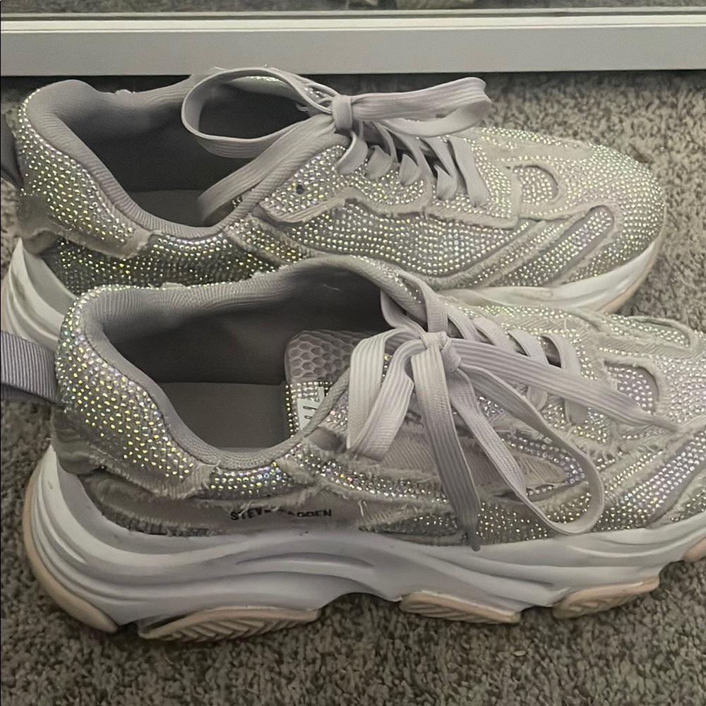Steve Madden Silver Chunky Sneakers